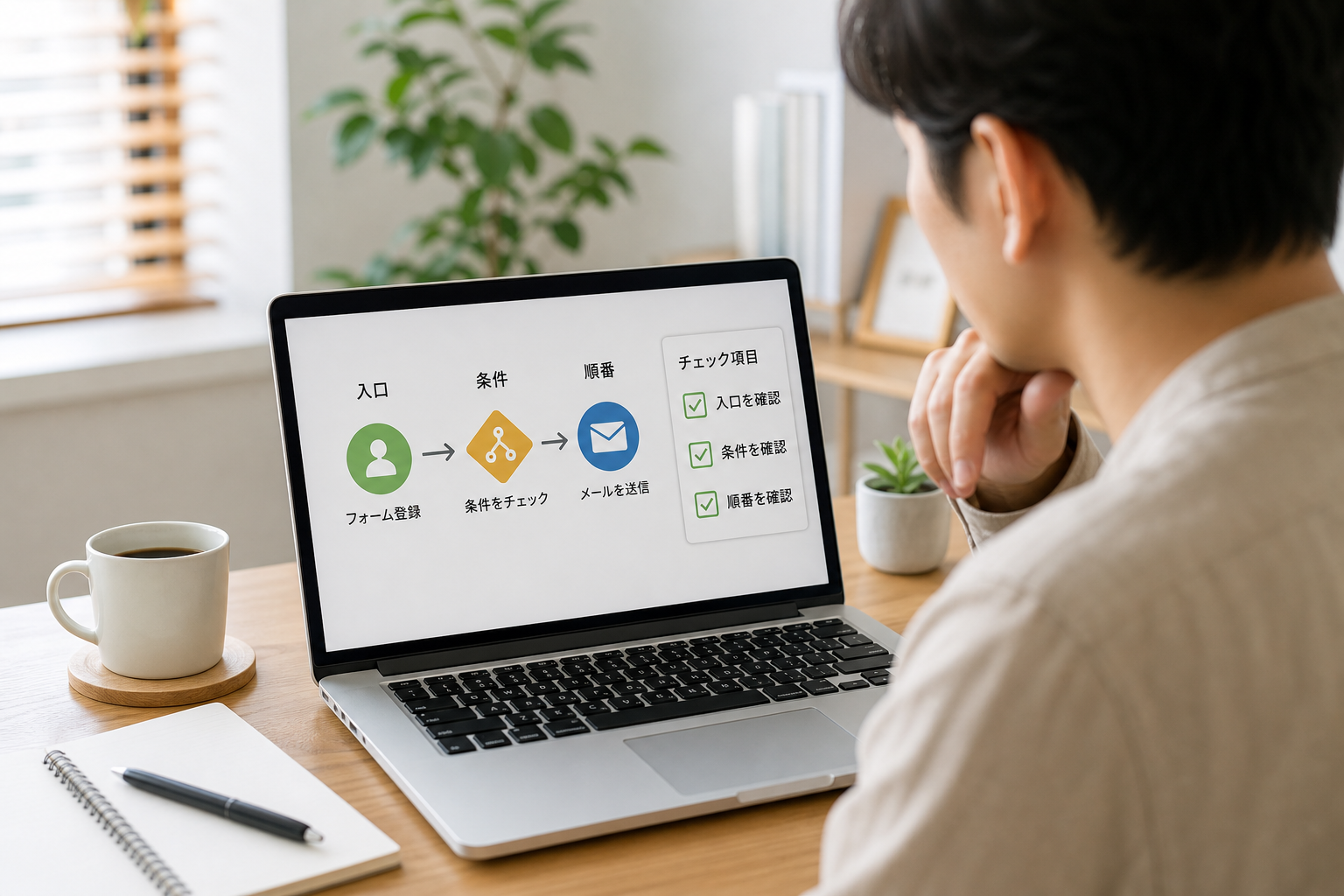 メール自動化の流れを確認する小規模事業者